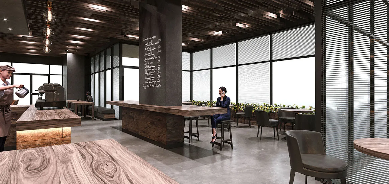 Gate tower cafeteria Interior Design Project | Shades Interiors